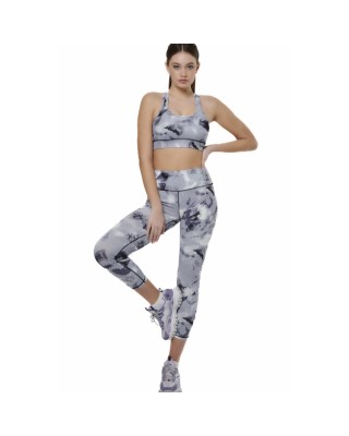 Body Action W High-Waisted 7/8 Leggings Neutral Grey Γυναικεία Κολάν 