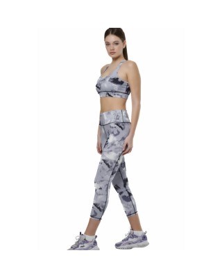 Body Action W High-Waisted 7/8 Leggings Neutral Grey Γυναικεία Κολάν 
