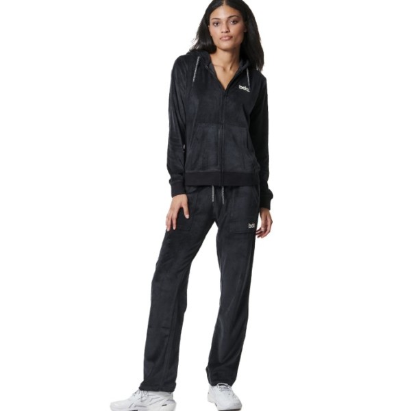 Body Action W Basic Velour Pants Black Γυναικεία Παντελόνια 