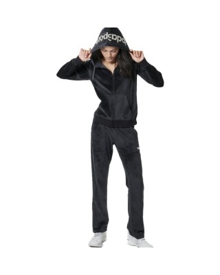 Body Action W Basic Velour Pants Black Γυναικεία Παντελόνια 