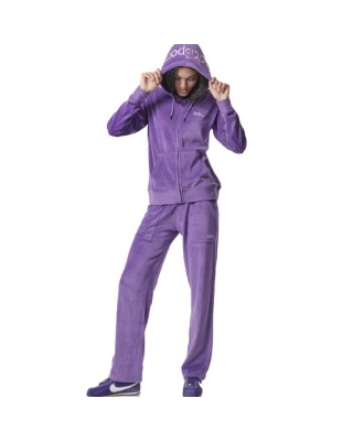 Body Action W Basic Velour Pants Purple Saphire Γυναικεία Παντελόνια 