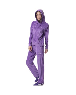 Body Action W Basic Velour Pants Purple Saphire Γυναικεία Παντελόνια 