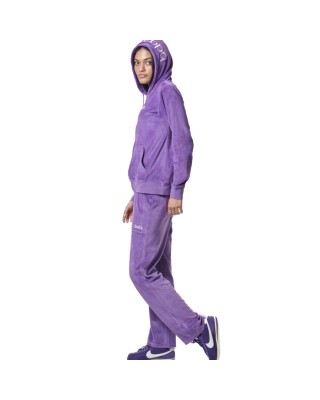 Body Action W Basic Velour Pants Purple Saphire Γυναικεία Παντελόνια 
