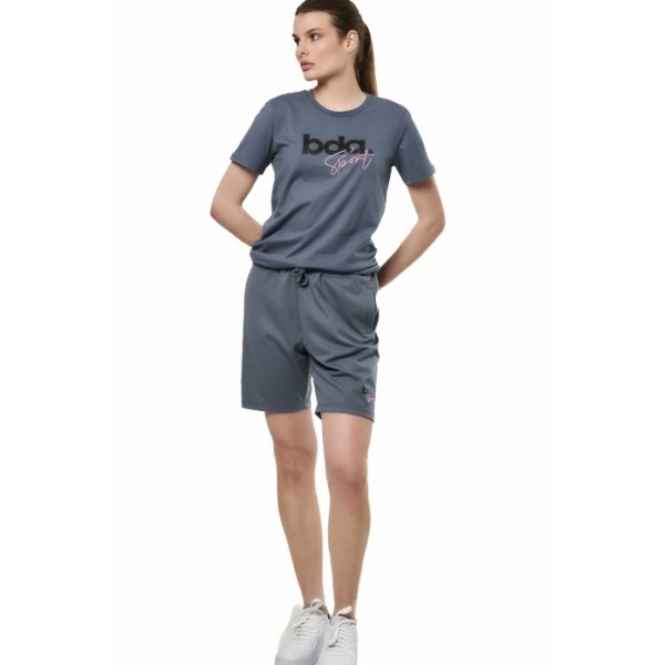 Body Action W Ess French Terry Blue Γυναικείες Βερμούδες