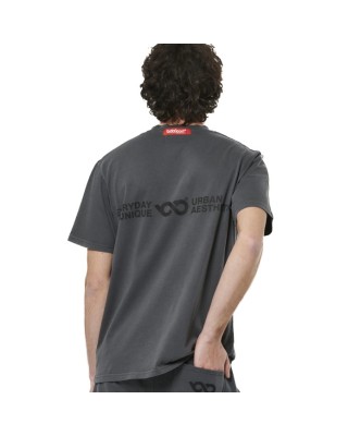 Body Action M Natural Dye Oversized Charcoal Grey Ανδρικά T-Shirt 