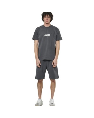 Body Action M Natural Dye Oversized Charcoal Grey Ανδρικά T-Shirt 