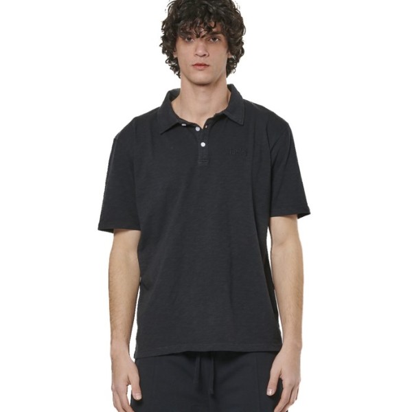 Body Action M Natural Dye Slub Black Ανδρικά Polo 