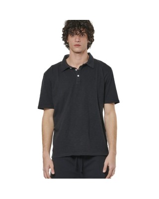 Body Action M Natural Dye Slub Black Ανδρικά Polo 