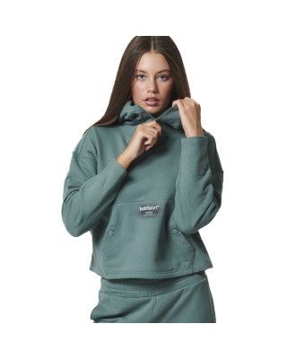 Body Action W Oversized Hoodie Pine Green Γυναικείες Μπλούζες