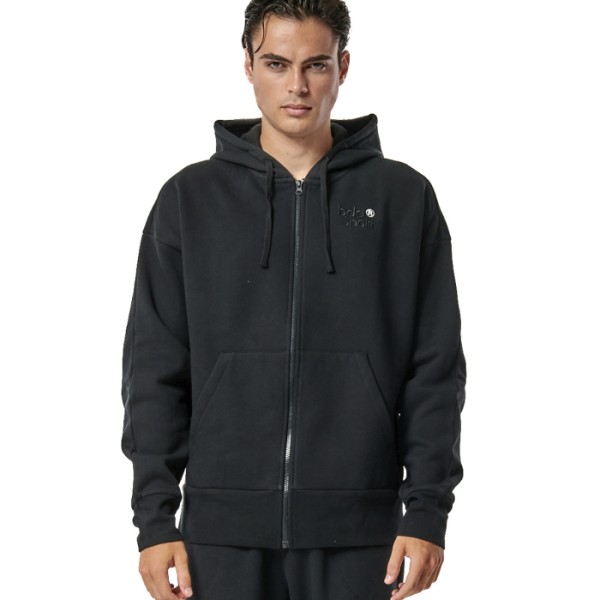 Body Action M Fleece Zip-Up Hoodie Black Ανδρικές Ζακέτες Body Action M Fleece Zip-Up Hoodie Black Ανδρικές Ζακέτες