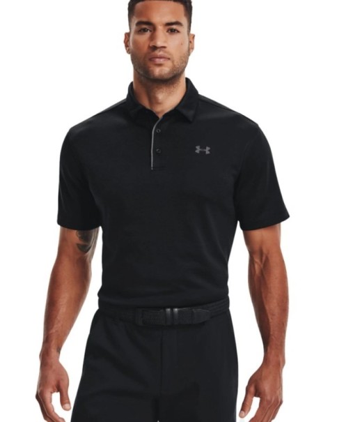 Under Armour Tech Ανδρικό Polo Μαύρο