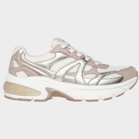 Skechers Metallic Duraleather Mesh Lace Up Γυναικεία Παπούτσια
