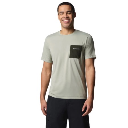 Columbia Hike™ Pocket SS Crew Safari Green Ανδρικά T-Shirt