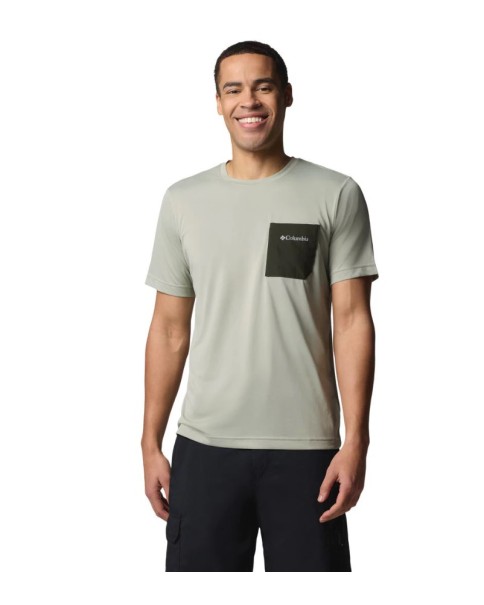 Columbia Hike™ Pocket SS Crew Safari Green Ανδρικά T-Shirt