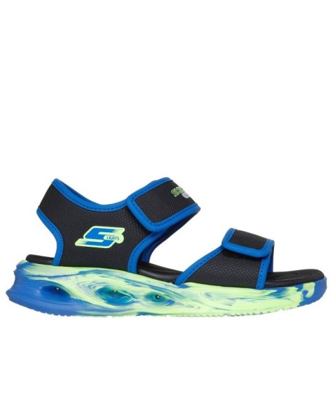 Skechers Lighted Sandal Fusion Brights Μαύρο Μπλέ Παιδικά Πέδιλα Με Φωτάκια