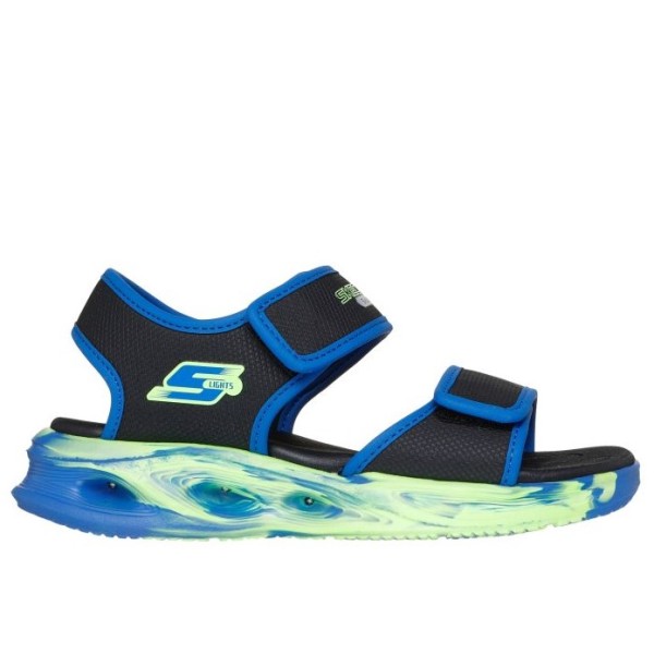 Skechers Lighted Sandal Fusion Brights Μαύρο Μπλέ Παιδικά Πέδιλα Με Φωτάκια