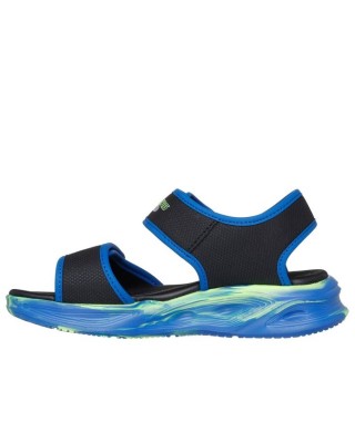 Skechers Lighted Sandal Fusion Brights Μαύρο Μπλέ Παιδικά Πέδιλα Με Φωτάκια