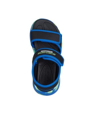Skechers Lighted Sandal Fusion Brights Μαύρο Μπλέ Παιδικά Πέδιλα Με Φωτάκια