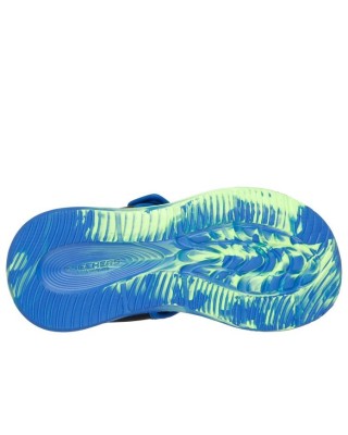 Skechers Lighted Sandal Fusion Brights Μαύρο Μπλέ Παιδικά Πέδιλα Με Φωτάκια