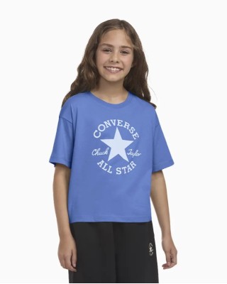 Converse Boxy Crop Tee Παιδικά T-Shirt Μπλε Converse Boxy Crop Tee Παιδικά T-Shirt Μπλε
