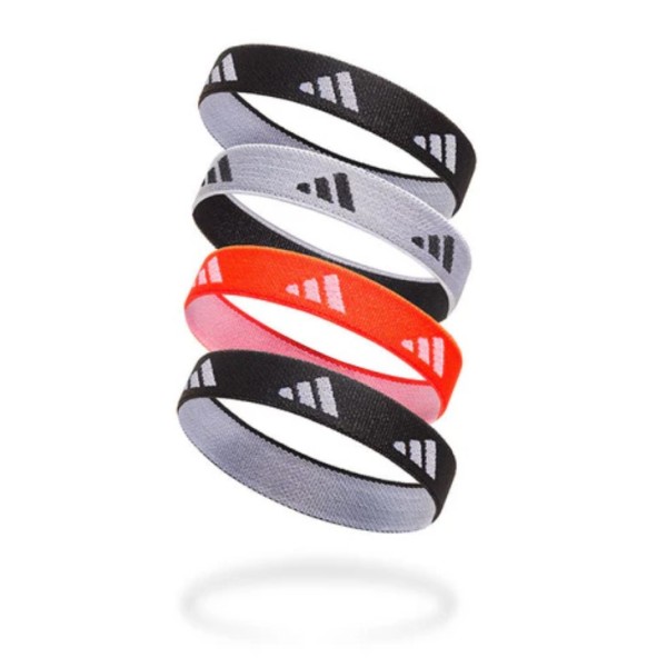 adidas Hair Ties Black White Solar Red Λαστιχάκια Μαλλιών
