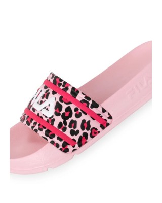 Fila Morro Bay Pink Leopard Παιδικές Παντόφλες