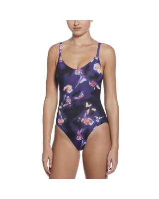 Nike V-Neck One Piece Black Γυναικεία Μαγιό