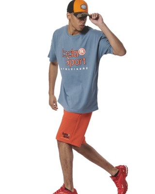 Body Action M Athletic Shorts Embroidery Mandarin Orange Ανδρικές Βερμούδες