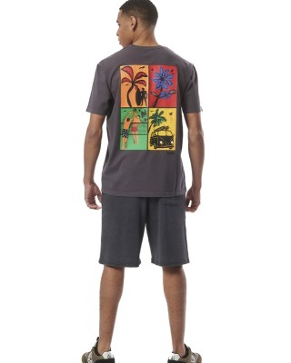 Body Action M Natural Dye Terry Pearl Grey Ανδρικές Βερμούδες