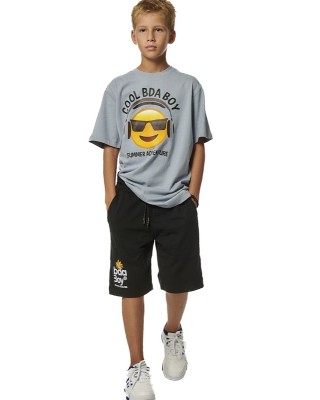 Body Action B French Terry Shorts Black Παιδικές Βερμούδες Body Action B French Terry Shorts Black Παιδικές Βερμούδες