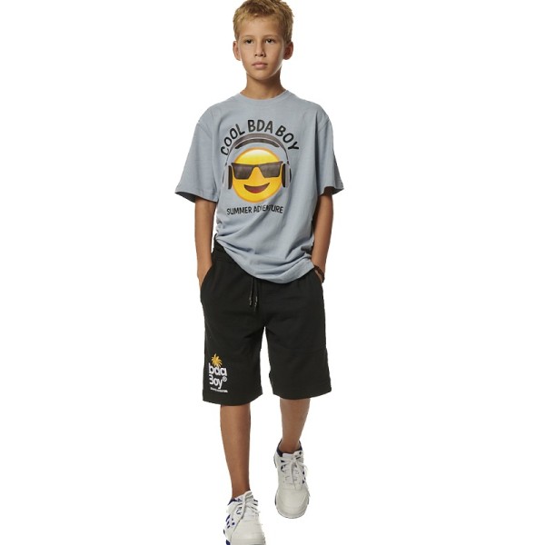 Body Action B French Terry Shorts Black Παιδικές Βερμούδες