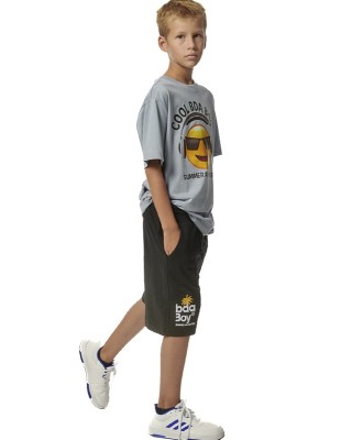 Body Action B French Terry Shorts Black Παιδικές Βερμούδες