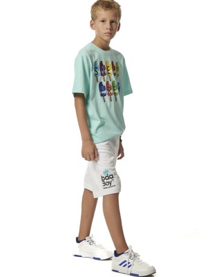 Body Action B French Terry White Shorts Παιδικές Βερμούδες