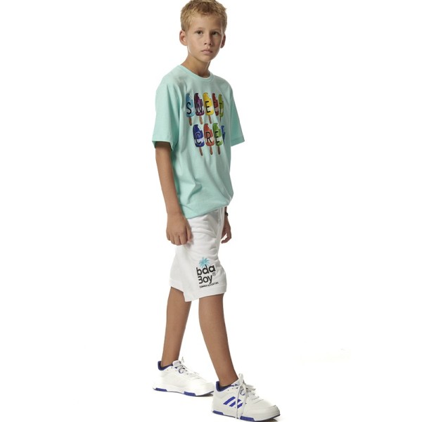Body Action B French Terry White Shorts Παιδικές Βερμούδες