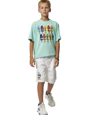 Body Action B French Terry White Shorts Παιδικές Βερμούδες