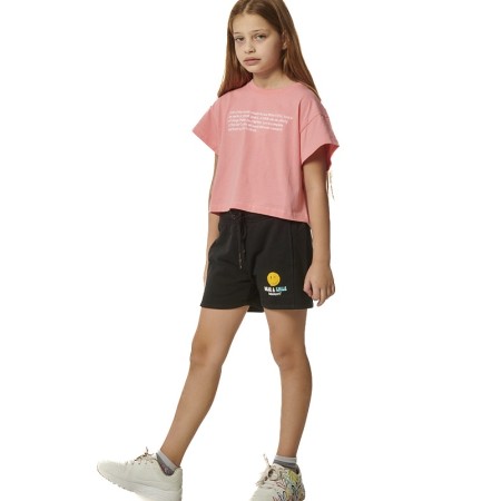 Body Action G Graphic Crop Top Coral Pink Παιδικά T-Shirt