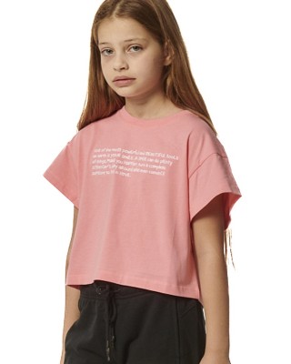 Body Action G Graphic Crop Top Coral Pink Παιδικά T-Shirt