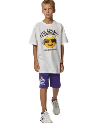 Body Action B Short Sleeve Graphic White Παιδικά T-Shirt