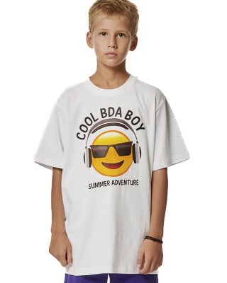 Body Action B Short Sleeve Graphic White Παιδικά T-Shirt