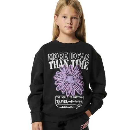 Body Action G Round Neck Sweatshirt Black Παιδικές Μπλούζες