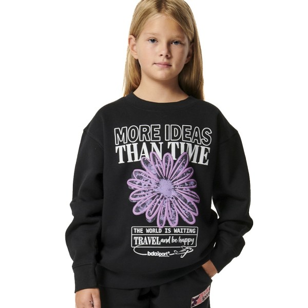 Body Action G Round Neck Sweatshirt Black Παιδικές Μπλούζες Body Action G Round Neck Sweatshirt Black Παιδικές Μπλούζες