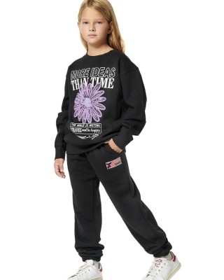 Body Action G Round Neck Sweatshirt Black Παιδικές Μπλούζες Body Action G Round Neck Sweatshirt Black Παιδικές Μπλούζες