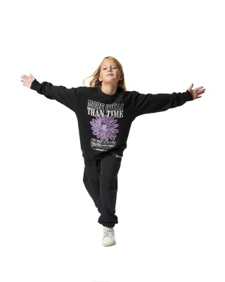 Body Action G Round Neck Sweatshirt Black Παιδικές Μπλούζες Body Action G Round Neck Sweatshirt Black Παιδικές Μπλούζες
