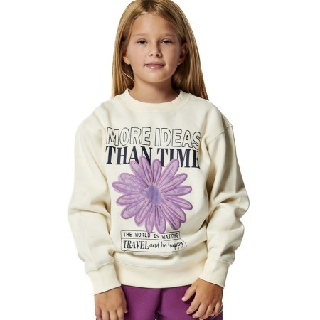 Body Action G Round Neck Sweatshirt Sugar Ecru Παιδικές Μπλούζες