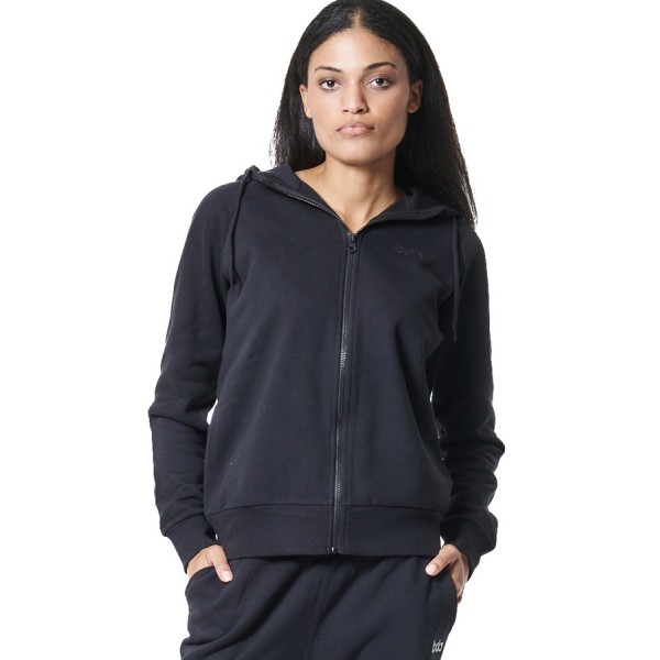 Body Action W Fleece Full Zip Hoodie Black Γυναικείες Ζακέτες
