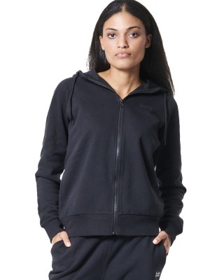 Body Action W Fleece Full Zip Hoodie Black Γυναικείες Ζακέτες