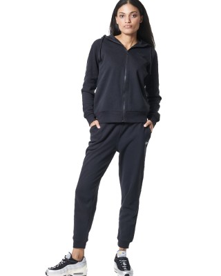 Body Action W Fleece Full Zip Hoodie Black Γυναικείες Ζακέτες