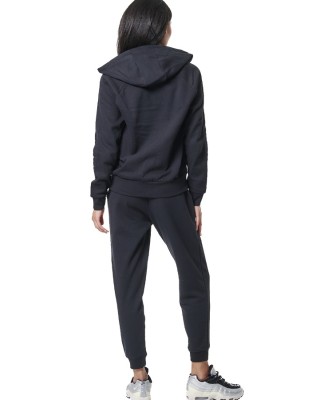 Body Action W Fleece Full Zip Hoodie Black Γυναικείες Ζακέτες