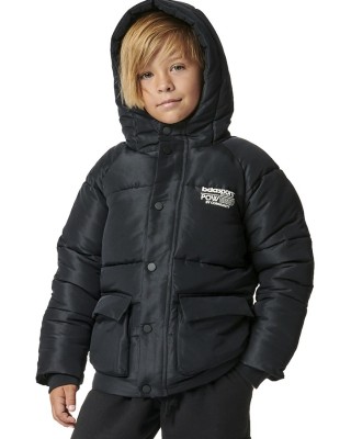 Body Action B Puffer Hooded Coat Black Παιδικά Μπουφάν