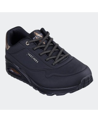 Skechers Uno-Shimmer Away Μαύρο Γυναικεία Παπούτσια 